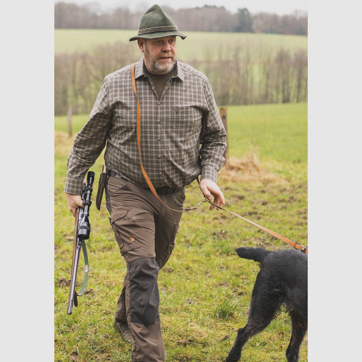 OS TRACHTEN Herrenhemd 1/1 Arm Slim Fit Oliv