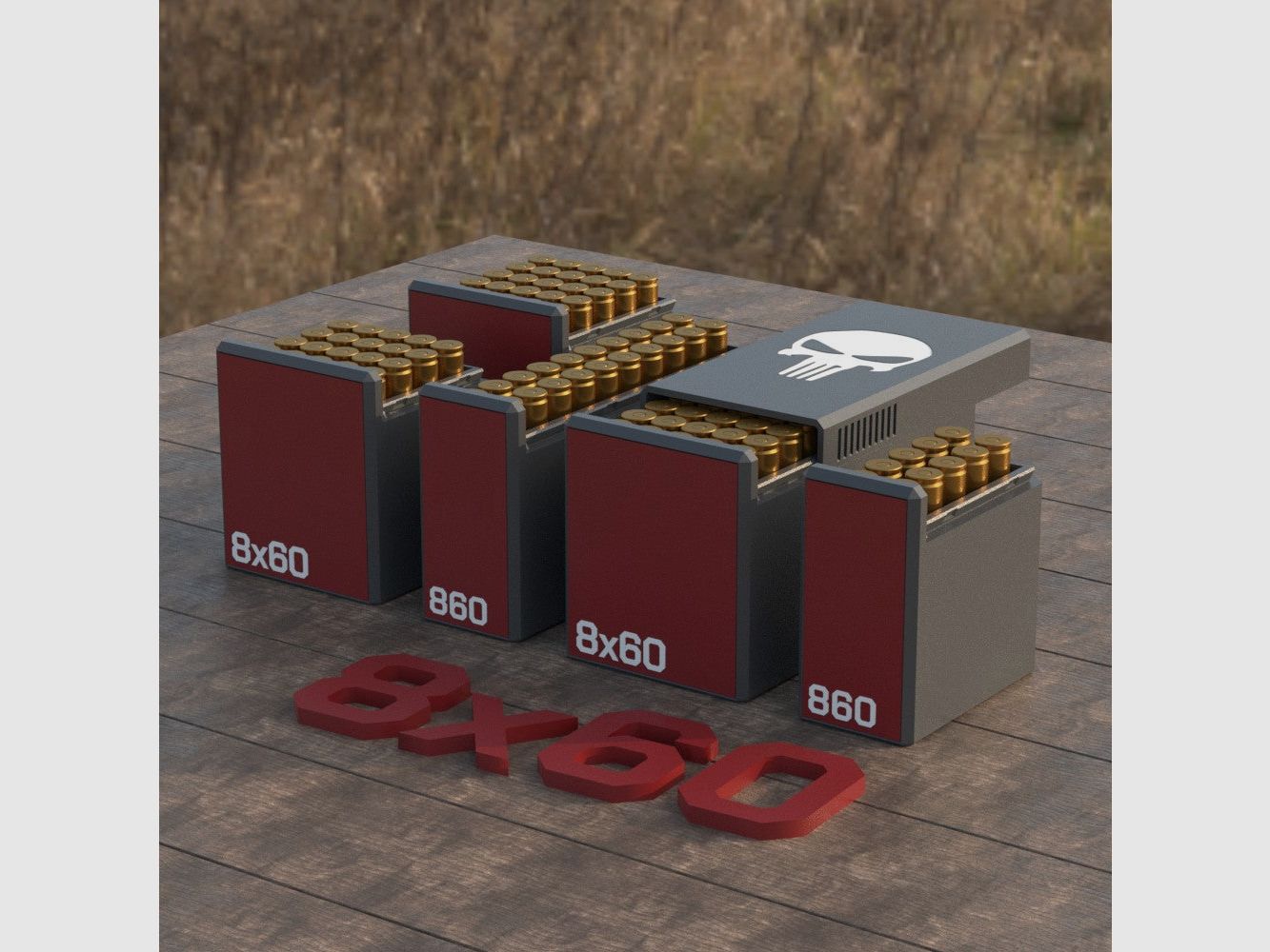 Caja de municiones Filamelt / Ammo 8x60 - caja de cartuchos para 50 disparos, fabricada en Alemania