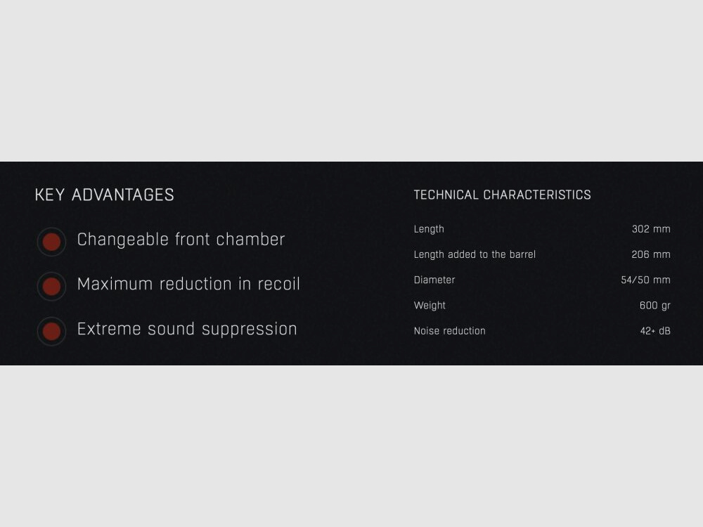 Schalldämpfer HQS SPECIAL IMPACT bis Kal. 7,62 mm ohne Gewindeadapter	 Ohne