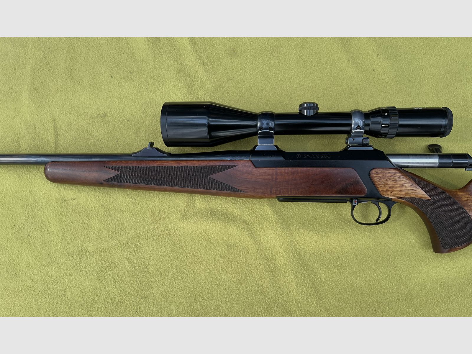 Rifle Sauer Modell 200 caliber .243Win. with scope Schmidt & Bender with very good shooting performance