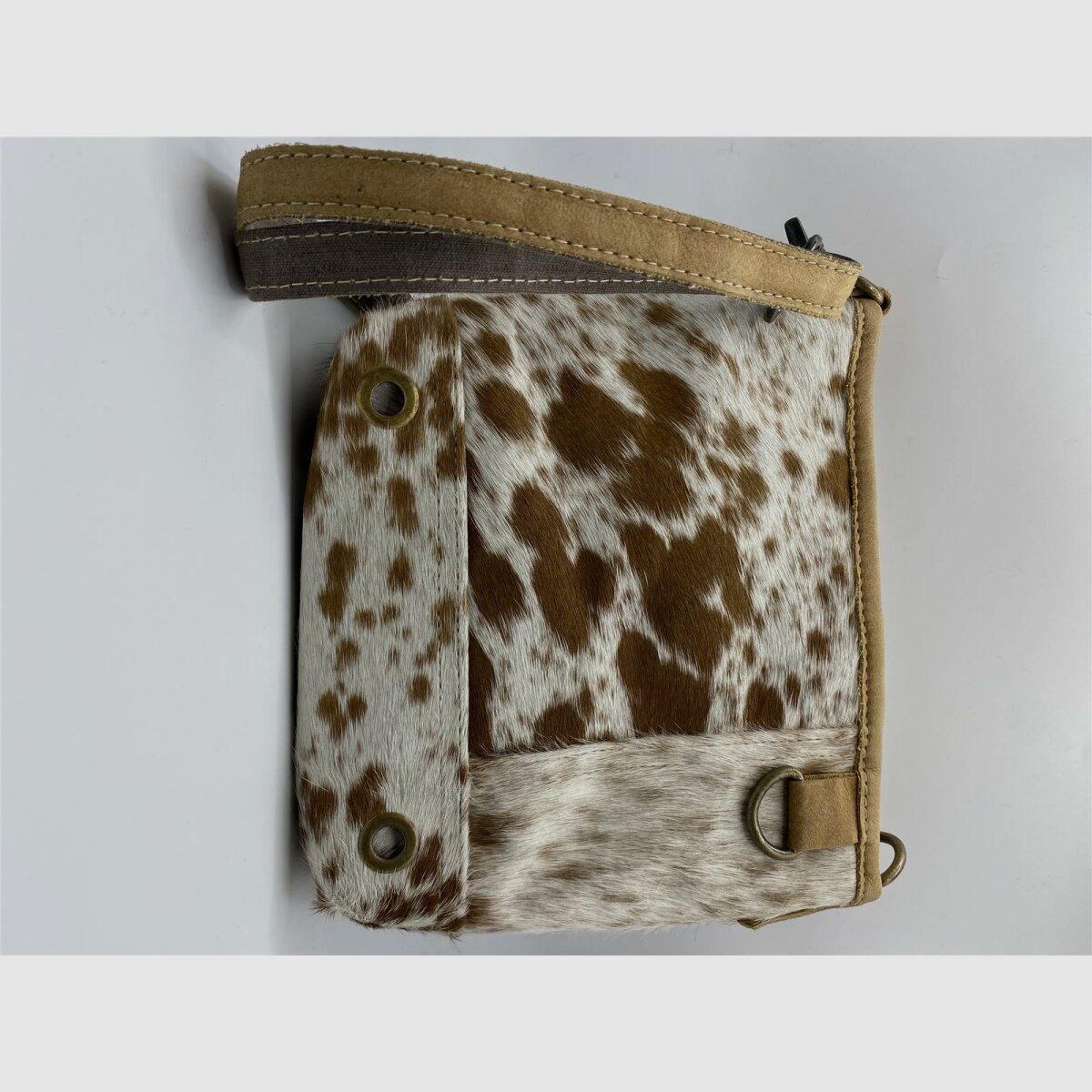 Lovergreen Tasche echt Kuhfell braun-wei