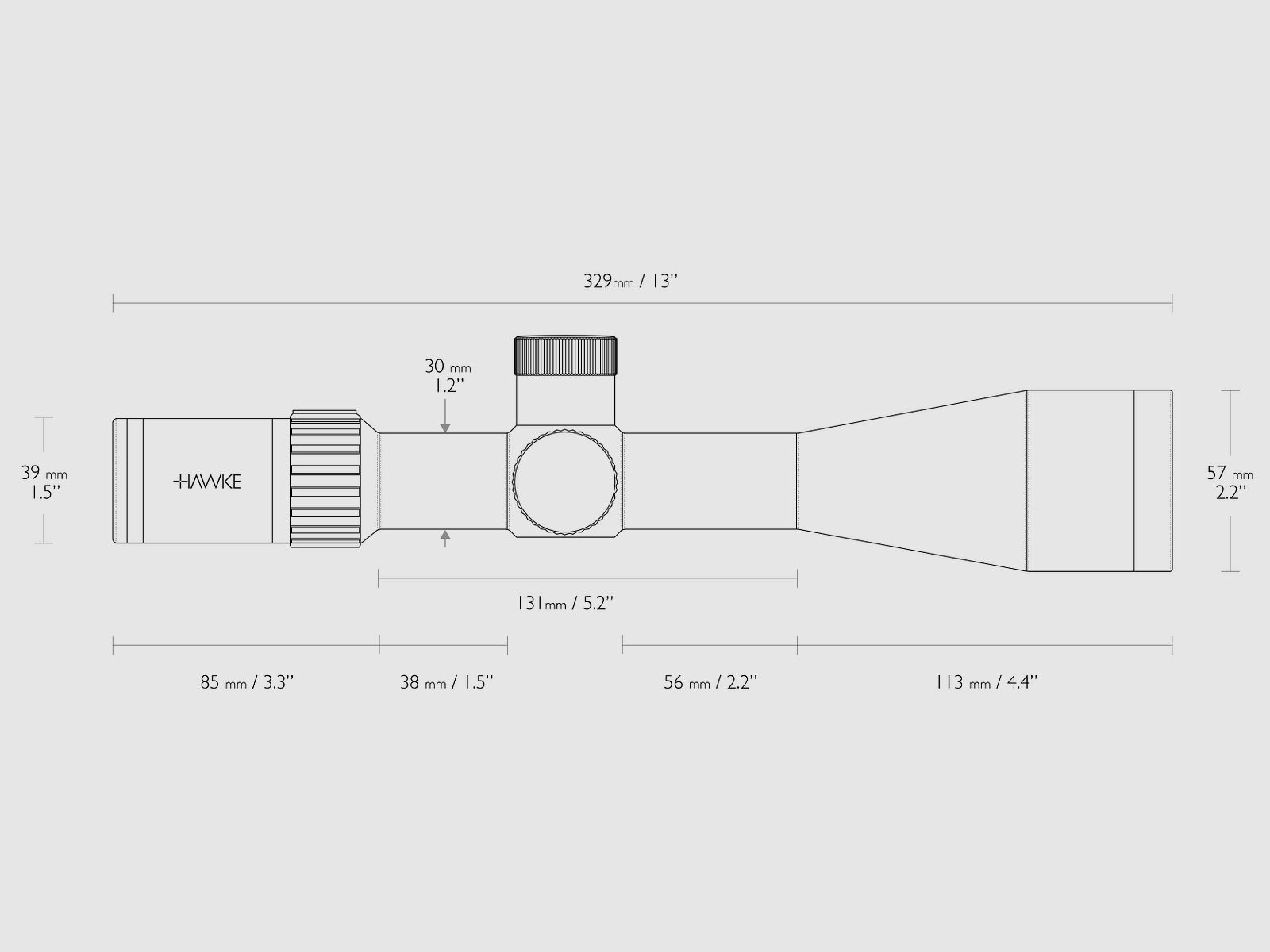 HAWKE 13220 Airmax 30 SF Kompakt 6-24x50 AMX IR Luftgewehr Zielfernrohr