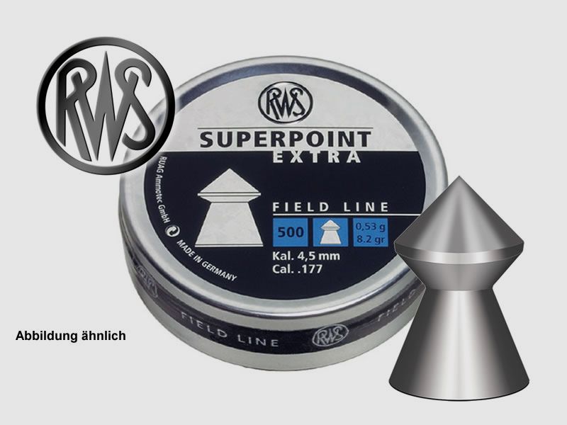 500 StĂĽck RWS Spitzkopf-Diabolo SUPERPOINT EXTRA, Kal. 4,5 mm, 0,53 g