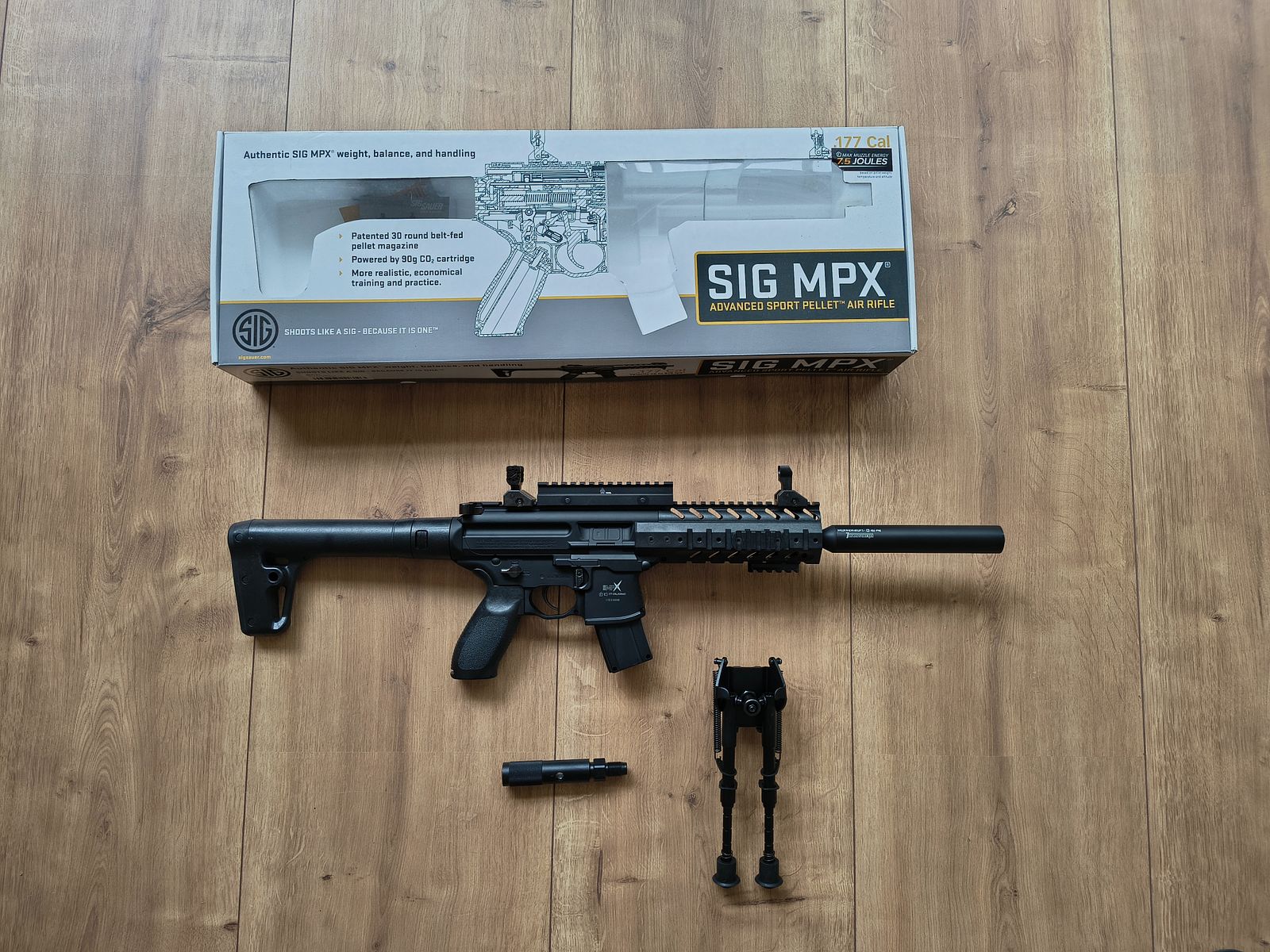 SIG SAUER MPX CO2 Gewehr 4,5mm Diabolo mit Schalldämpfer