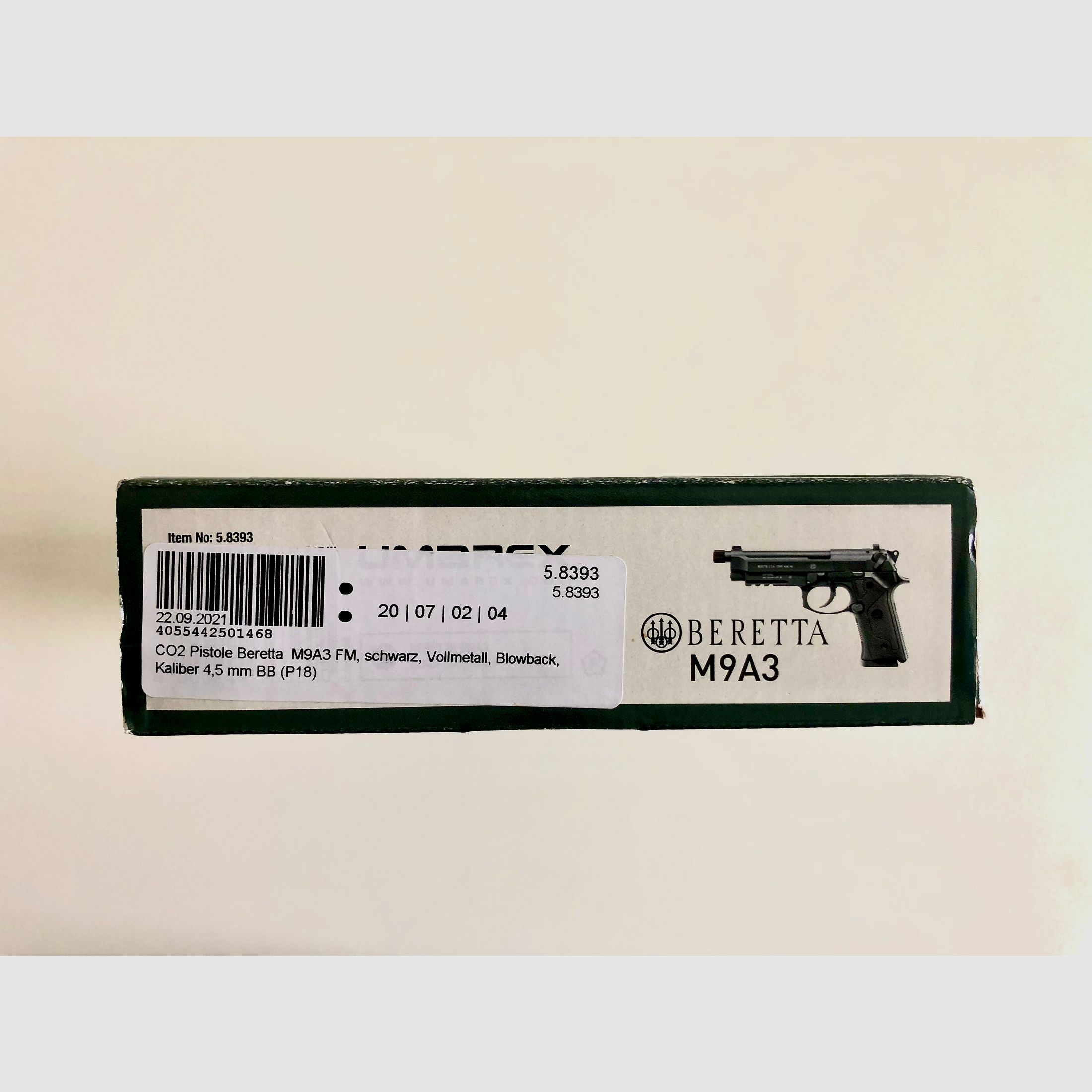 Beretta M9A3 Kaliber 4,5 mm CO2-Pistole  incl. 1.500 Stück Stahlkugeln