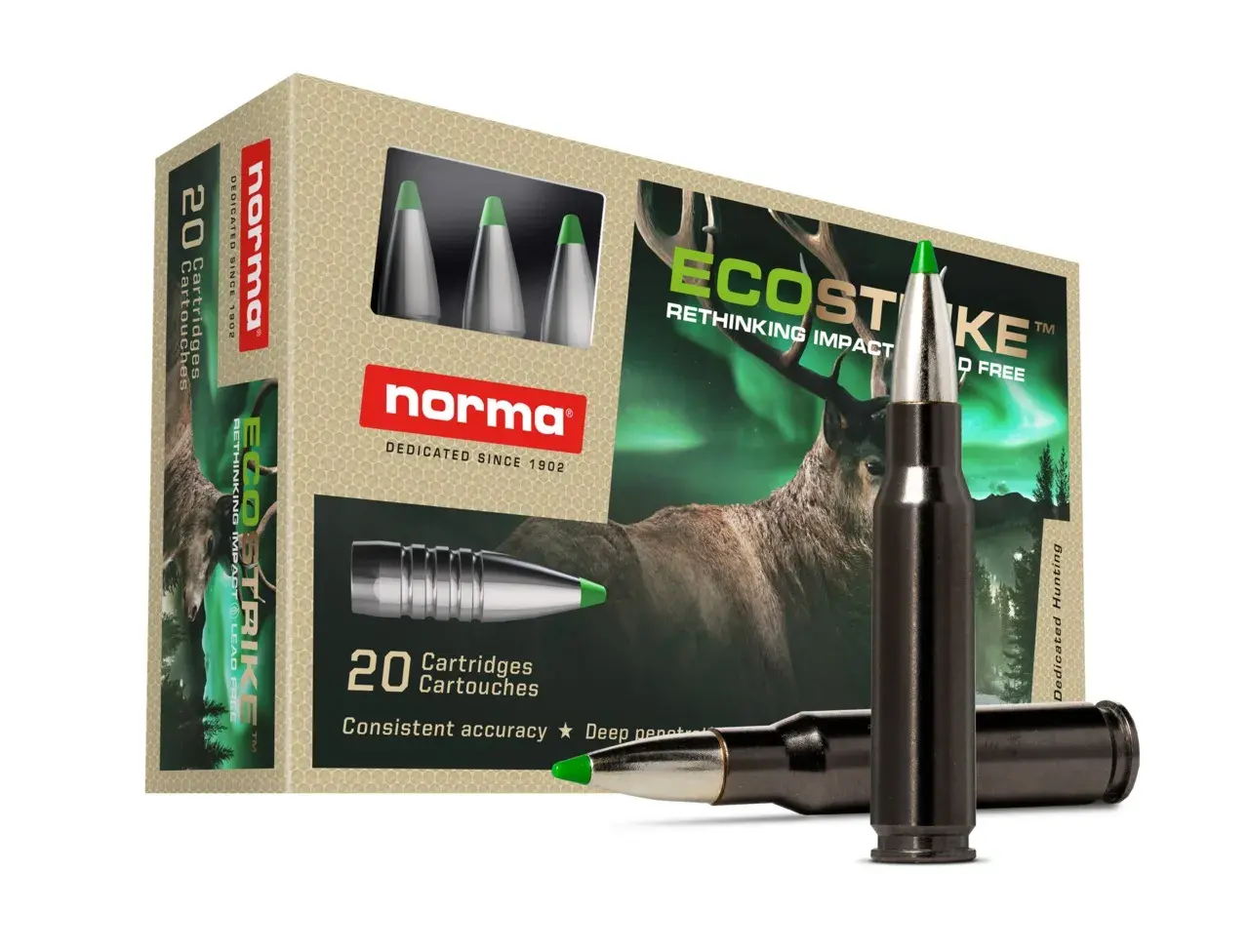 Patronen 30-06 Sprg Norma - Ecostrike Schalldämpfer - 150 grains, Bild 2 von 2