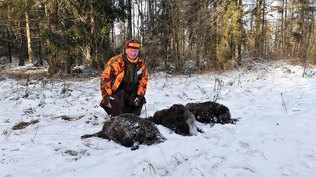 Schnelle Sauen im Schnee - Drückjagd in Masuren Teil 2