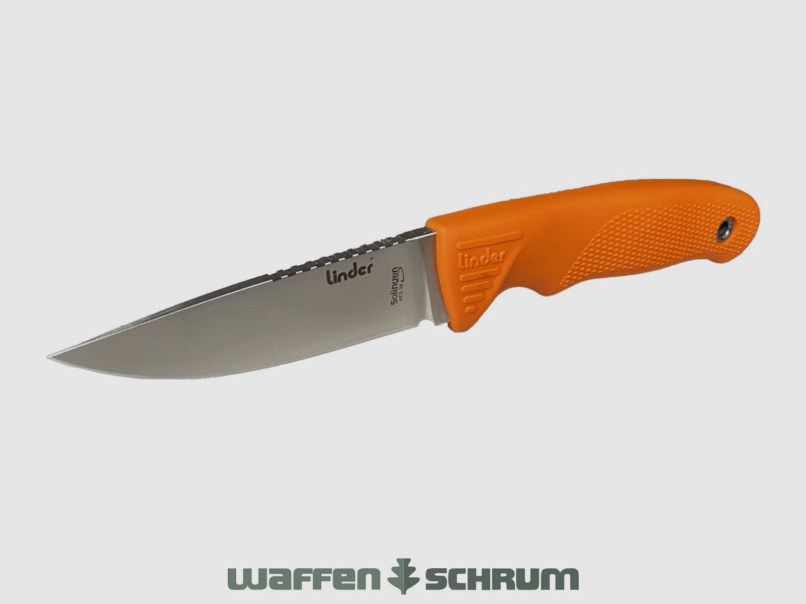 Linder Super Edge 1 ATS 34 Arancione Lunghezza lama: 9,5 cm Linder Fodero in pelle