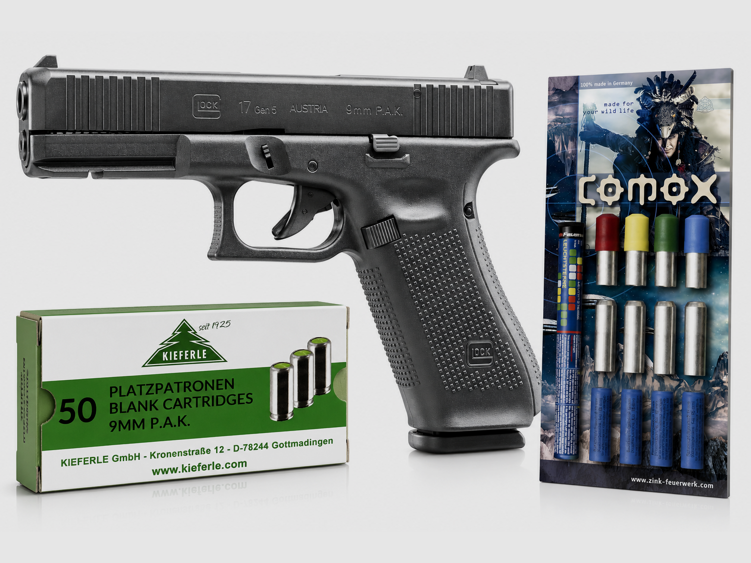 Set de Nochevieja Glock 17 Cal. 9mm P.A.K. con munición pirotécnica