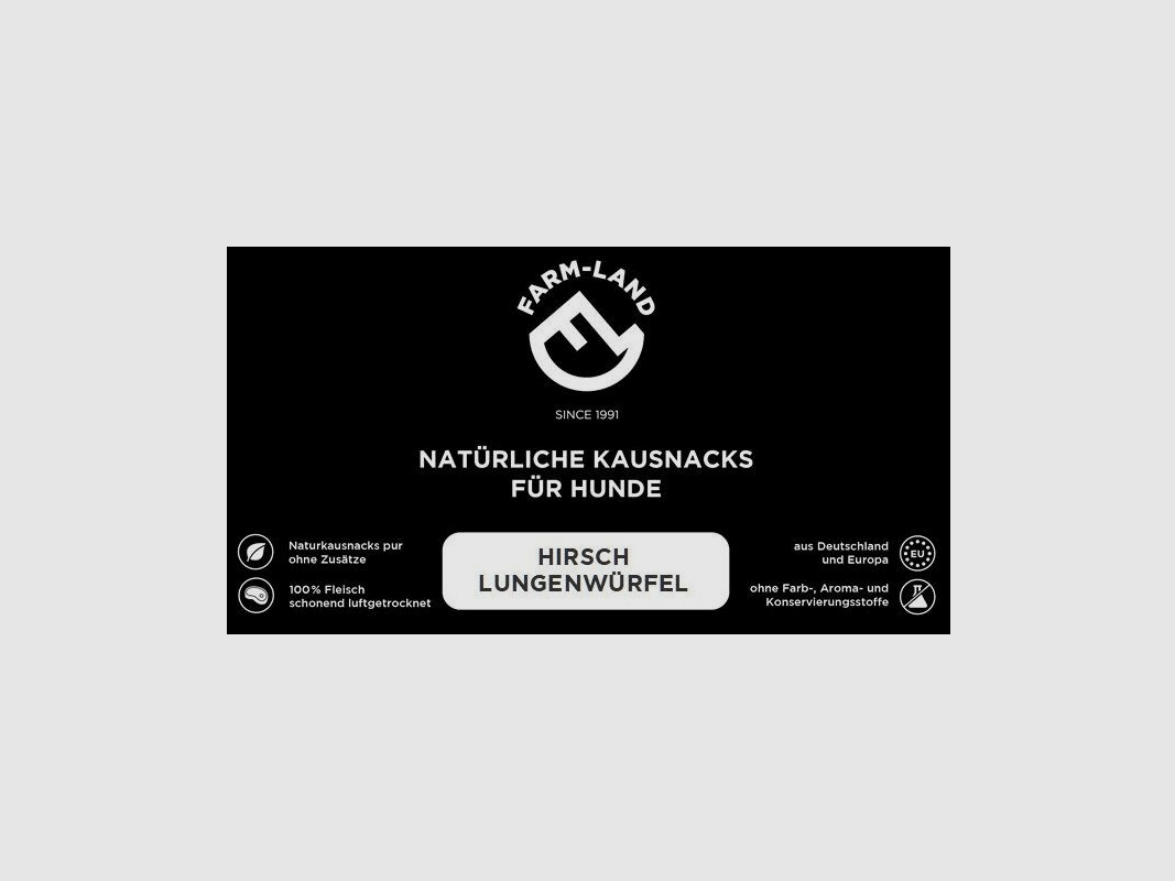 Farm-Land Hundesnack Hirsch-Lungenwürfel 200g