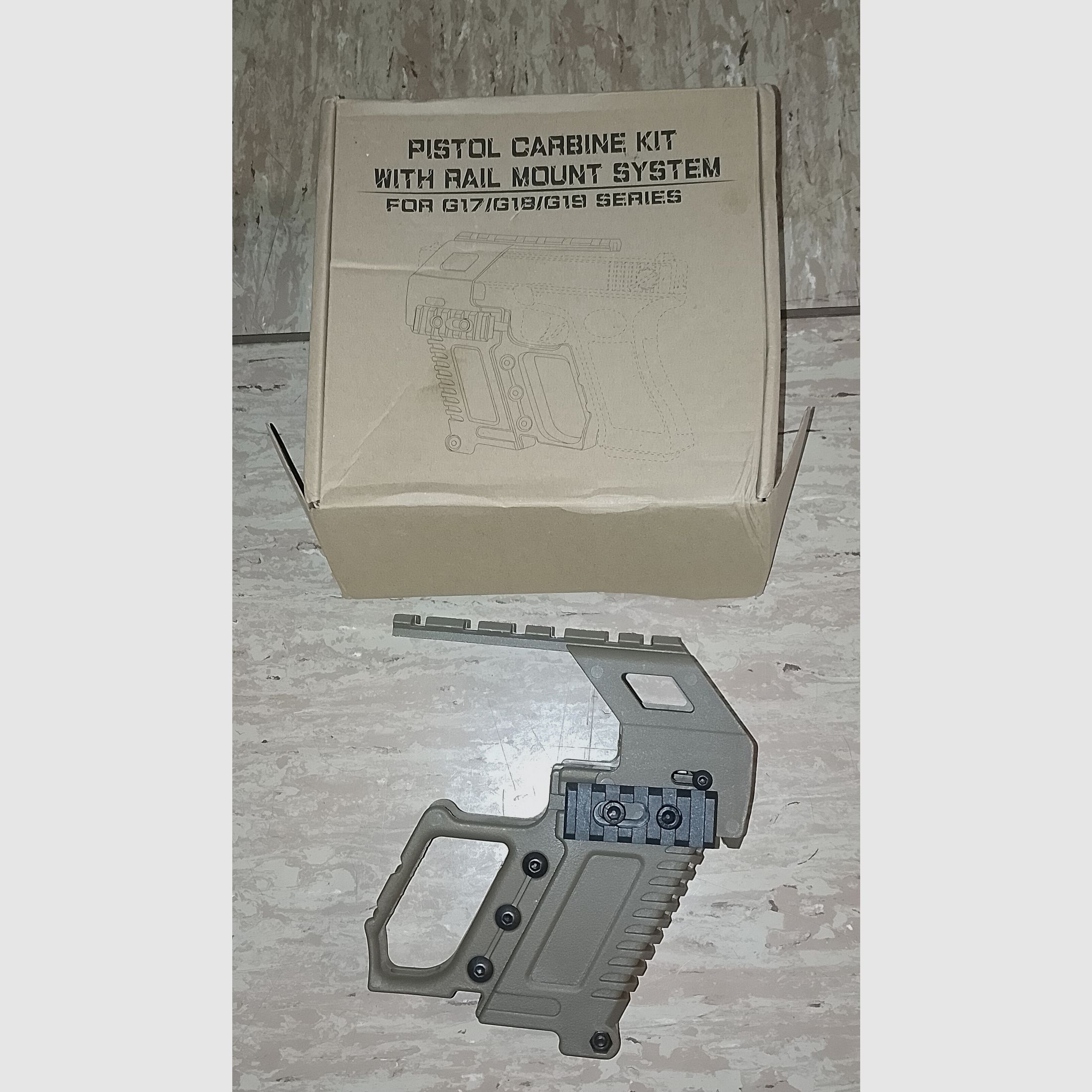 Carabine kit Glock 17 Gen 4 und 5 tactical Magazinkampfkit we marui te g 18 19 26 neu  Beige picatinny 
