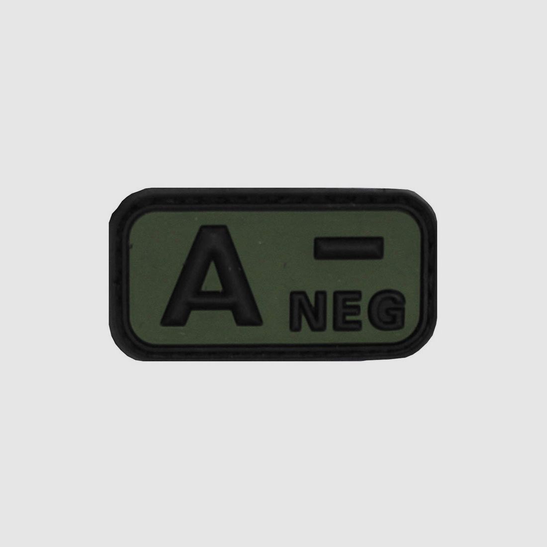 Klettabzeichen, schwarz/oliv, Blutgruppe "A NEG", 3D