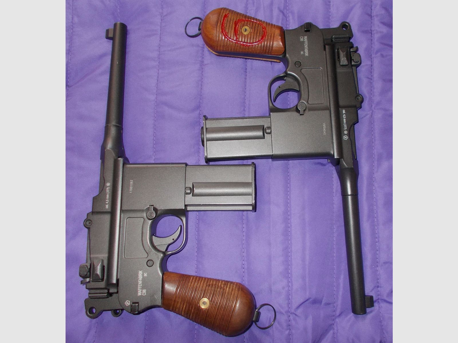 2x UmarexLegends C96 4.5mm BB CO2 Blowback with WOOD GRIPS