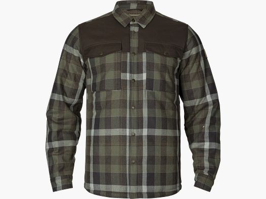 Giacca camicia in lana isolata Asmund Verde Salice/Fantasma M