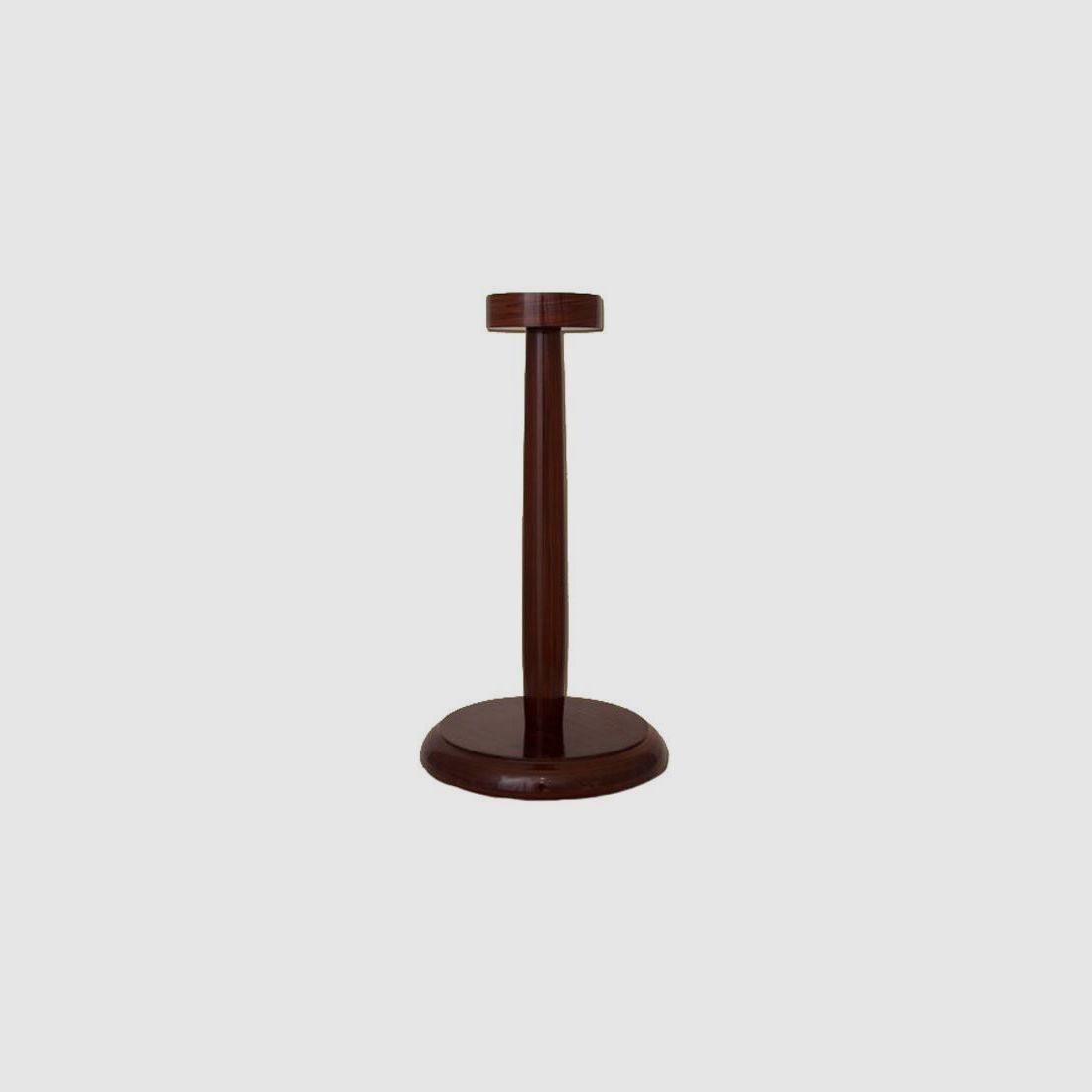 Supporto per elmo in legno rosso-marrone