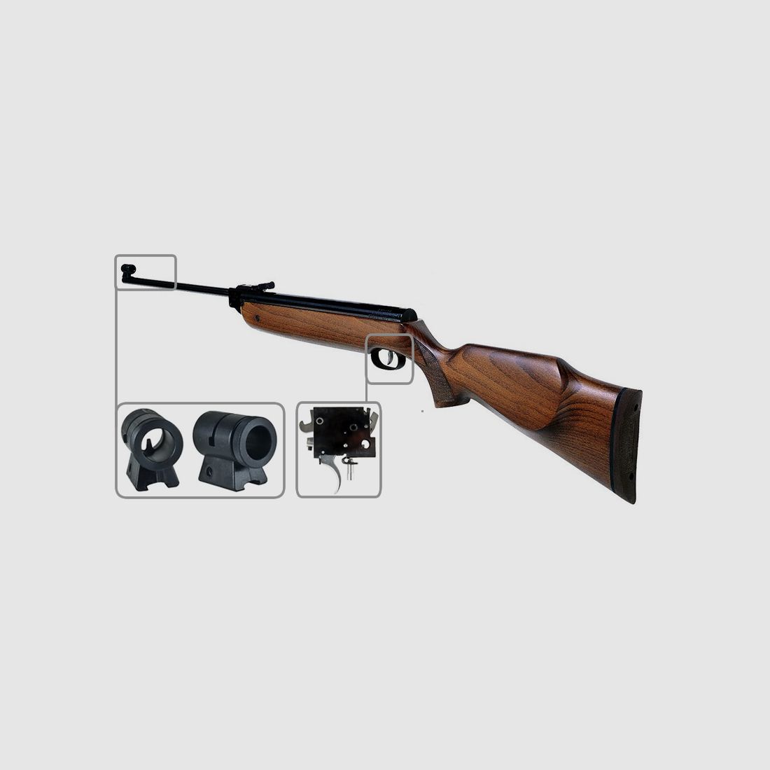 Knicklauf Luftgewehr Weihrauch HW 80 Buchenholzschaft glatt Kaliber 5,5 mm (P18)