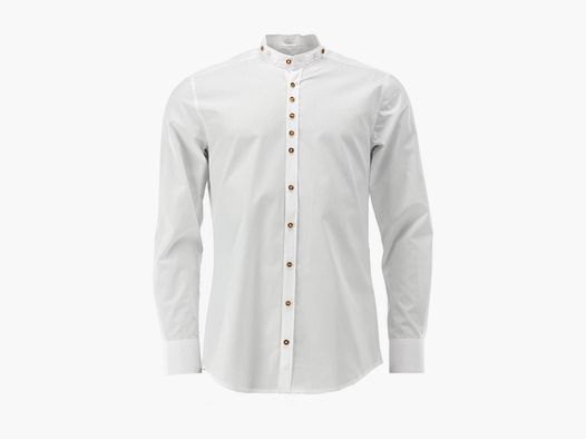 Camisa de hombre OS TRACHTEN de manga larga Slim Fit blanca
