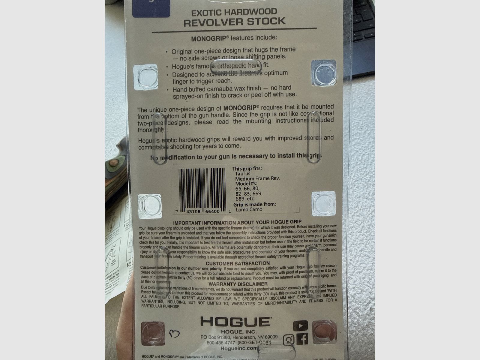 Taurus Griff grips Houge 66400 Medium Frame legno compensato, immagine 3 di 3