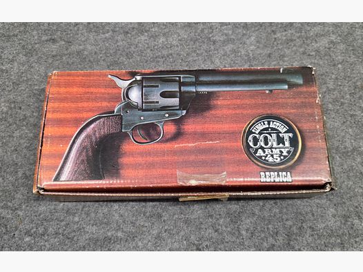Replica Deko Revolver COLT SAA  Cal. .45 Peacemaker vernickelt  Silber Gold 