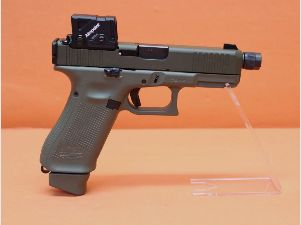 Glock Ha.Pistole 9mmLuger Glock45 Gen5 A-CUT Aimpoint COA Combo Hunter Edition OD Green m. Red Dot Sight, Bild 2 von 10