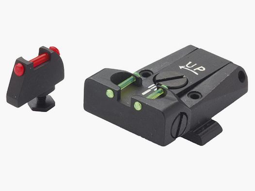 Verstellbare Visierung und Fiber-Optik Korn LPA TTF für Glock 17 bis 48 (inklusive X-Versionen) / Gen. 3-4-5