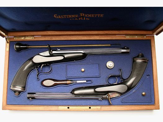 Pair of gallery pistols Gastinne Renette Paris ca. 1860 Article 10440