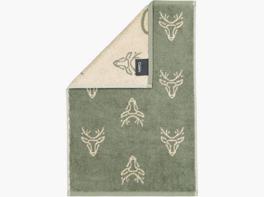Cawö Guest Towel Allover Deer Heads | Swiss Pine