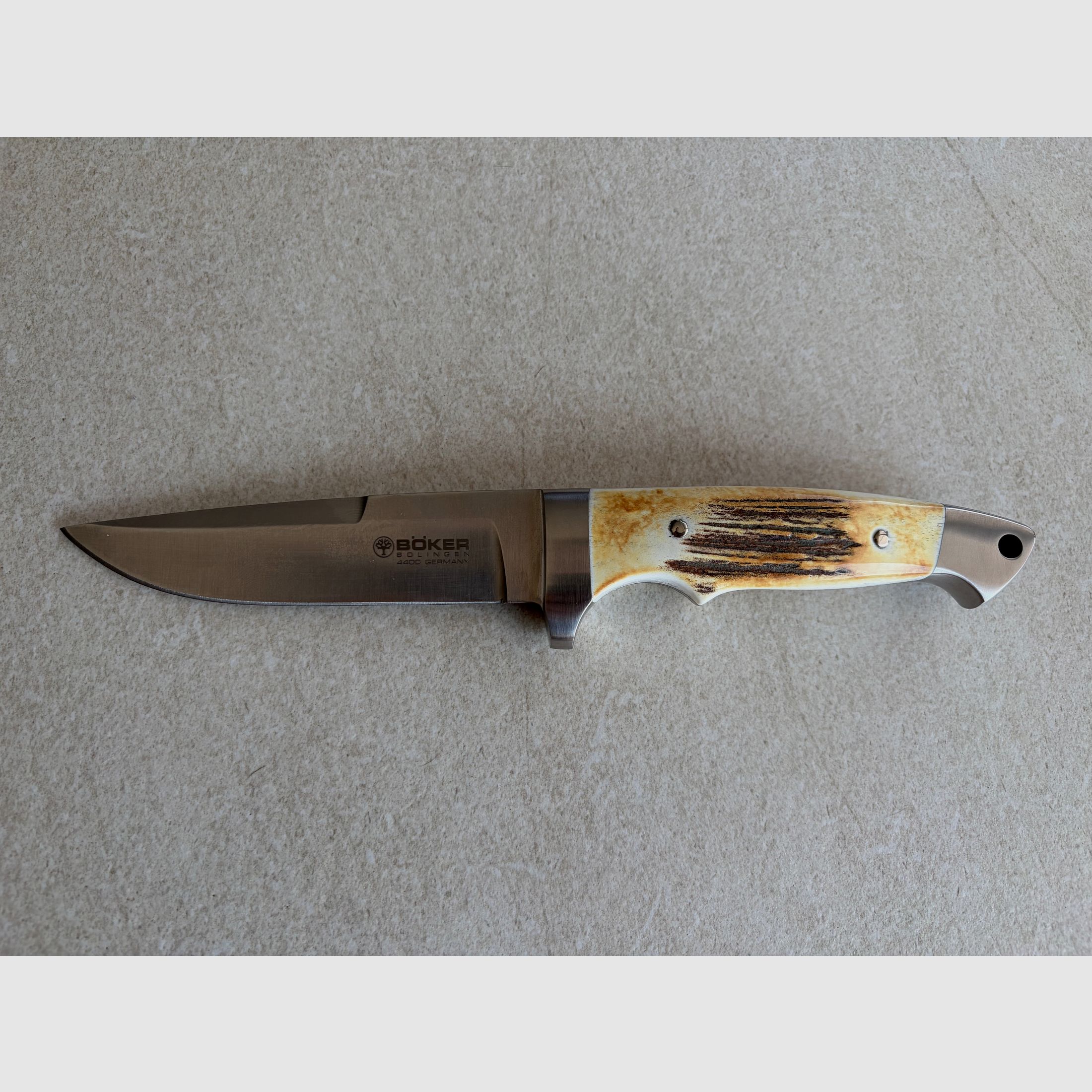 Böker hunting knife stag horn | like new | original packaging | leather sheath | Made in Germany
