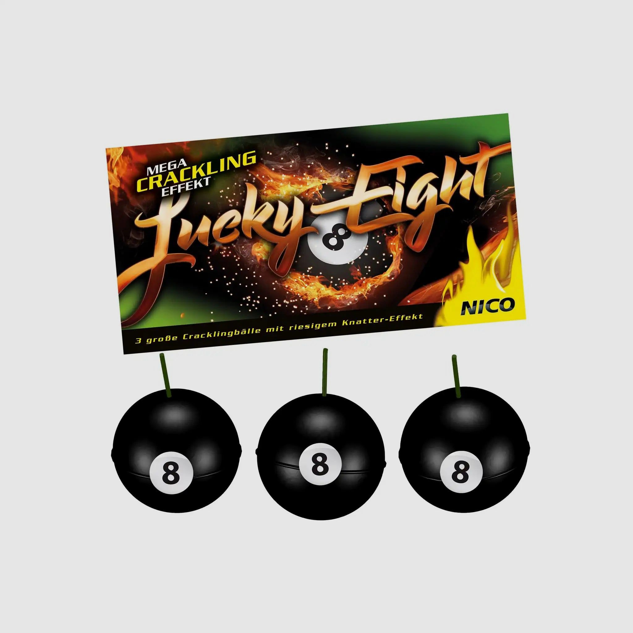 NICO NICO Fuegos artificiales Lucky Eight Crackling Balls 3-Pack