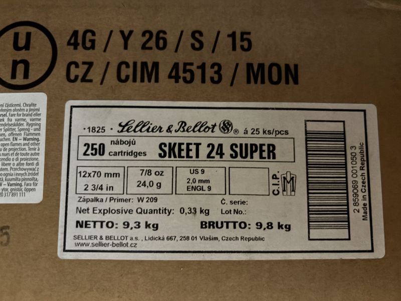 Sellier & Bellot 12/70 Super Skeet 500 Schuss