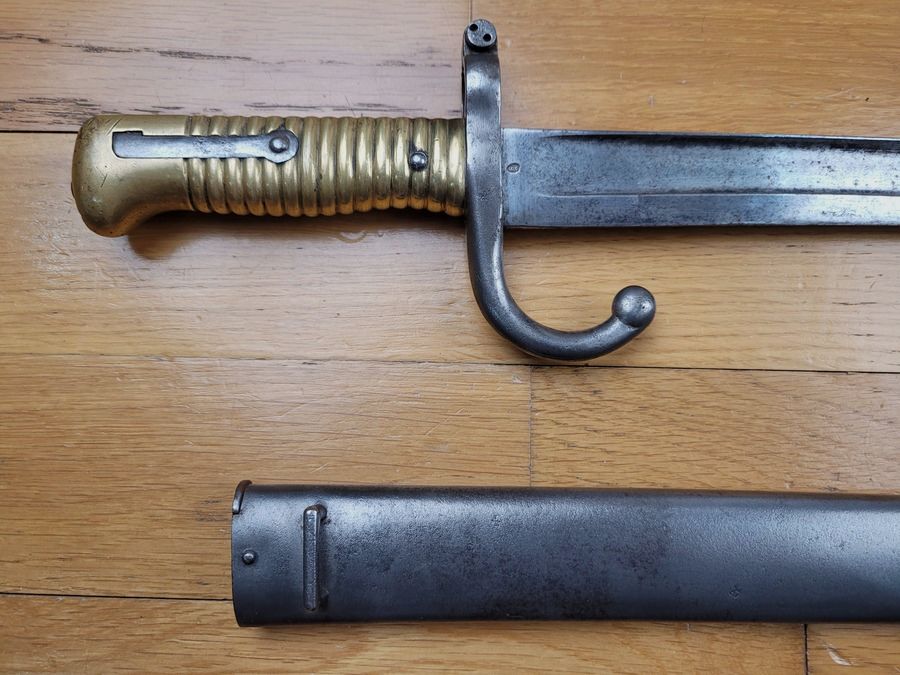 Peu courant sabre baïonnette Chassepot 1866 – fabrication J.Funcke & Cie – au numéro et « Z » – Une des plus rares – TBE, image 3 sur 18
