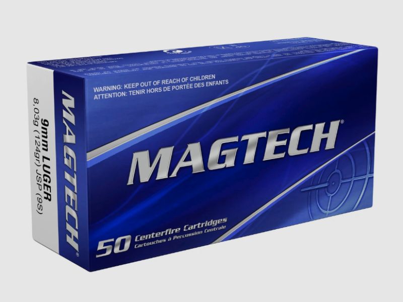 Magtech 9 mm Luger Vollmantel 8,0g/124grs. - 50 Patronen