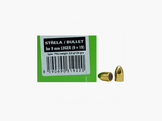 PALLE DA RICARICA – SELLIER & BELLOT – 9mm LUGER (9×19) FMJ 8,0g | 124grs | (100PZ) -103094