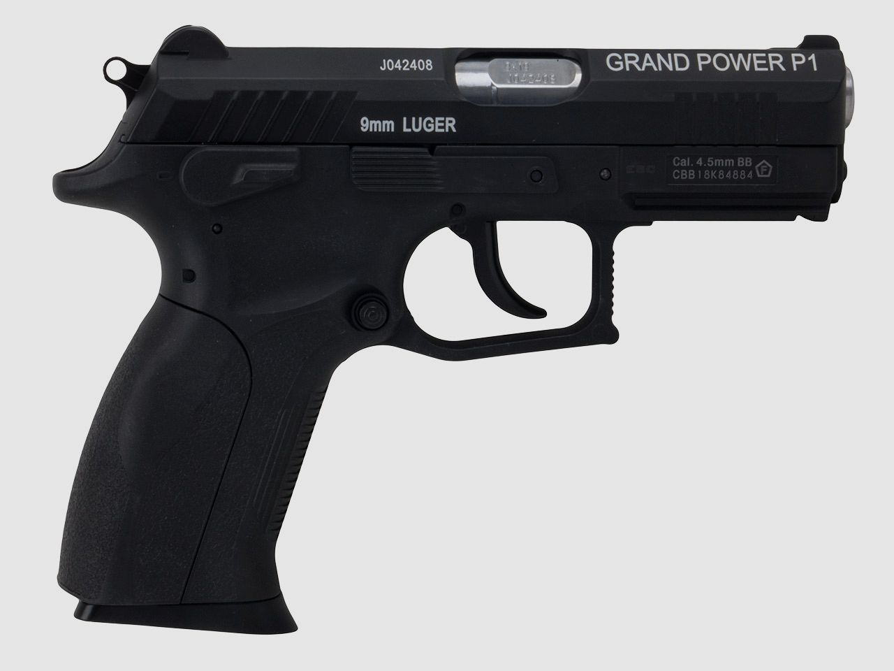 CO2 Pistole Grandpower P1MK7 Blow Back schwarz Kaliber 4,5 mm BB (P18)