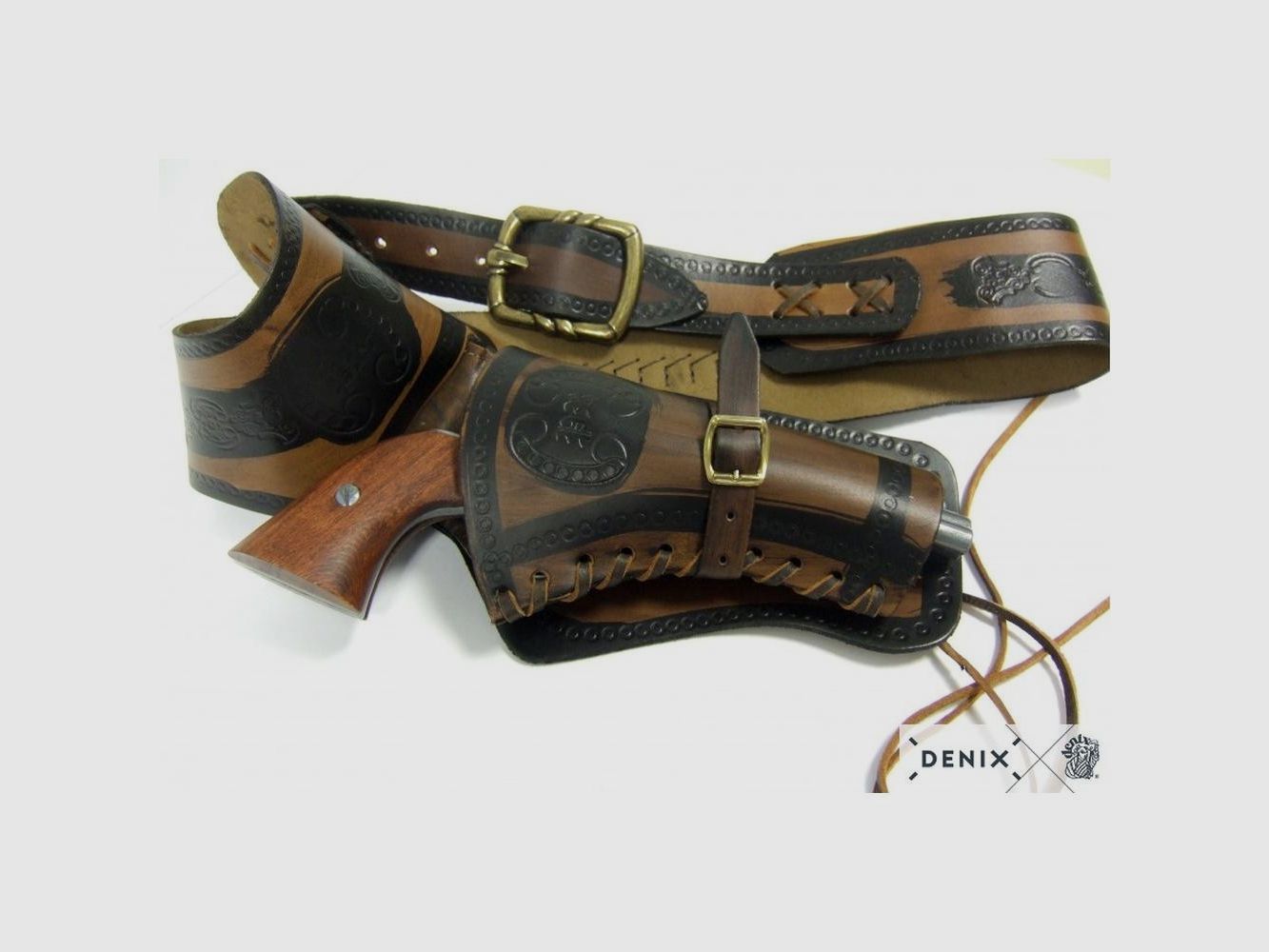 Gürtel mit Holster Denix für Western-Revolver - Widerstandsfähiges Leder - Authentischer Stil - Für sicheren und komfortablen Transport, Bild 2 von 5