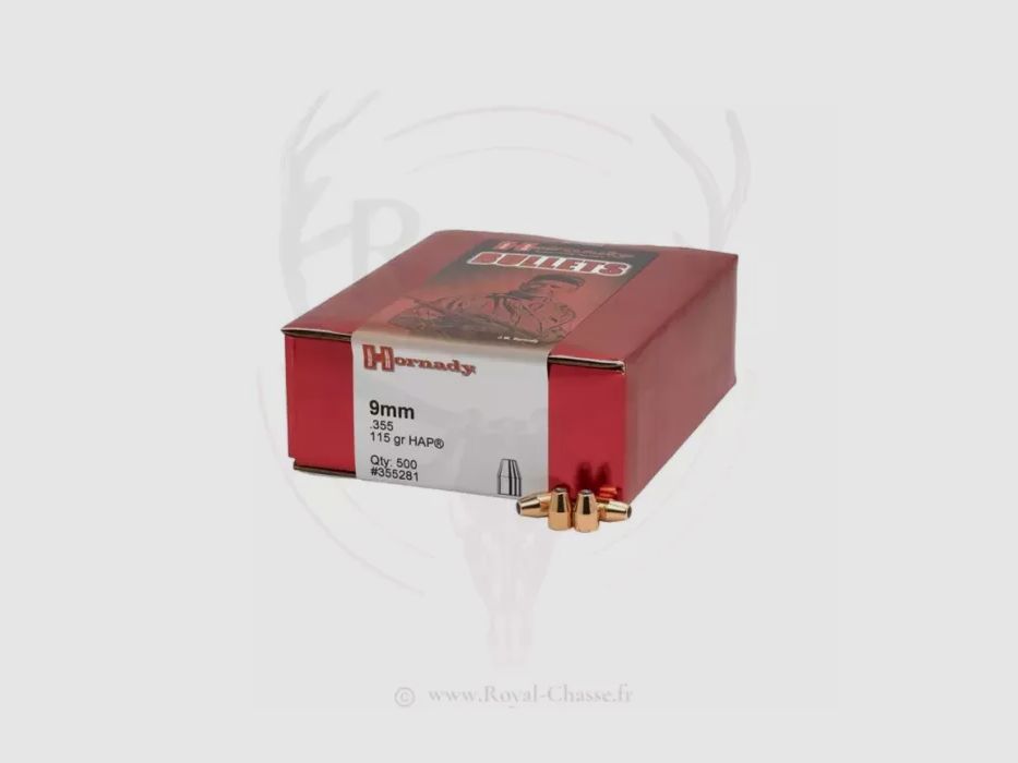 500 ogive cal. 9mm D.355 115Grs HAP HORNADY
