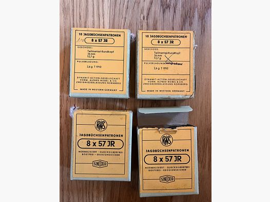 Cartouches de fusil RWS 8x57 IR 38 pièces
