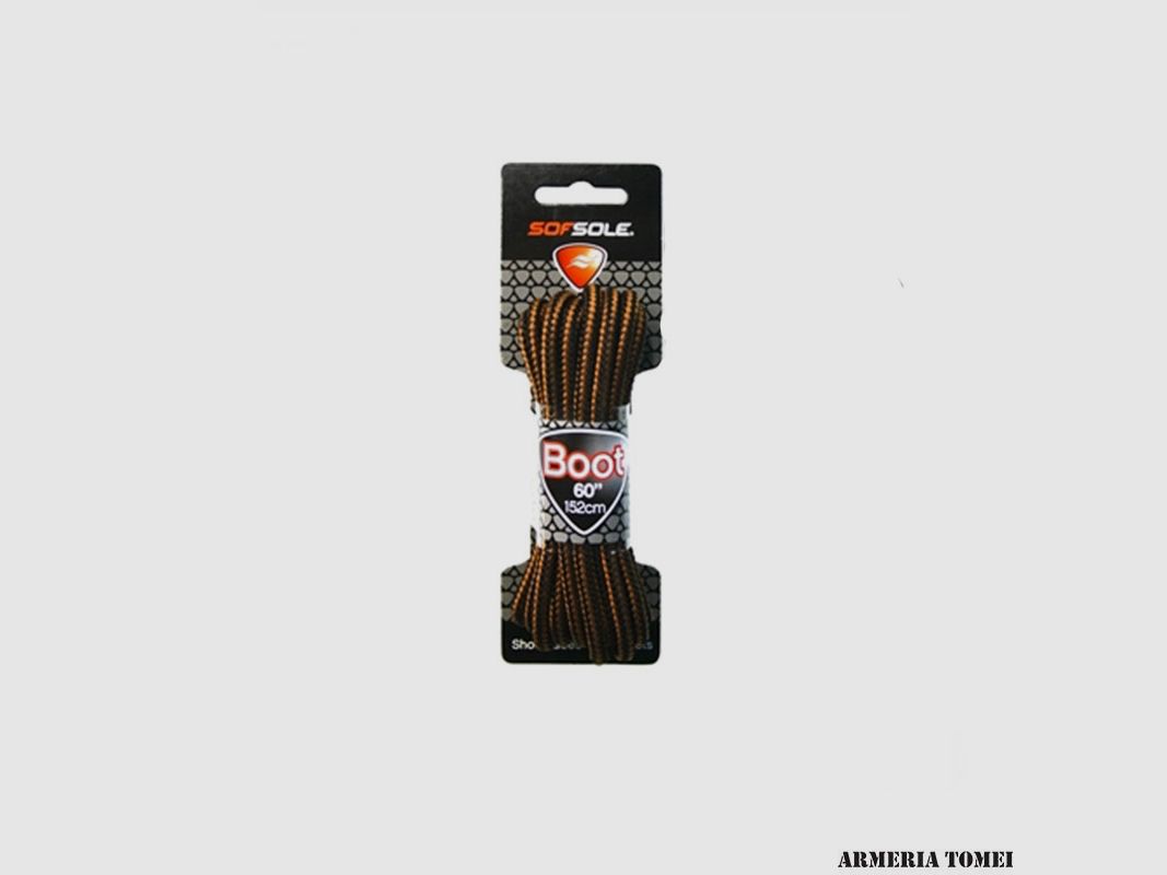 SOF SOLE – OUTDOOR-Schnürsenkel Braun / Schwarz gewachst 152 cm