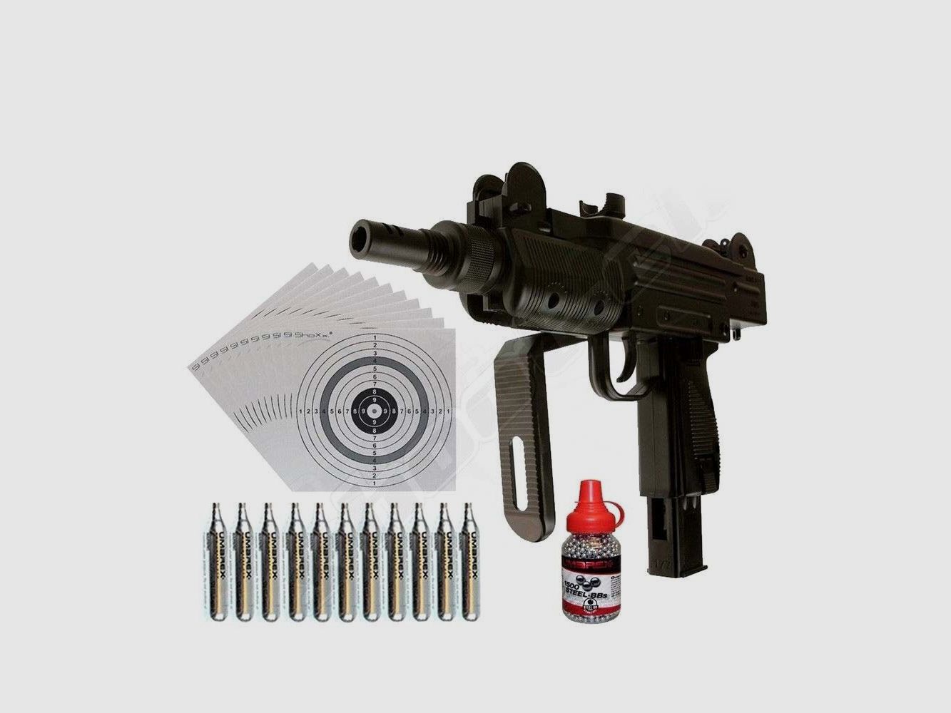 IWI	 Mini UZI CO2-Pistole Kal. 4,5 mm - Set