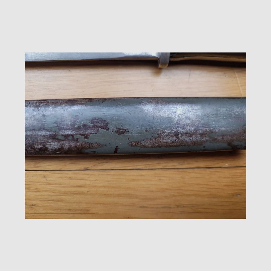 Good German bayonet replacement S14 – Manufactured by BEKA in Berlin – "BK" – around 1915 – replacement scabbard – TBE+, image 9 of 11