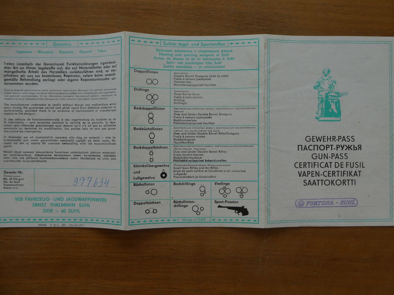 Suhler Drilling Mod 32 im Kaliber 16/70 und 7x57R, Q1 gestempelt