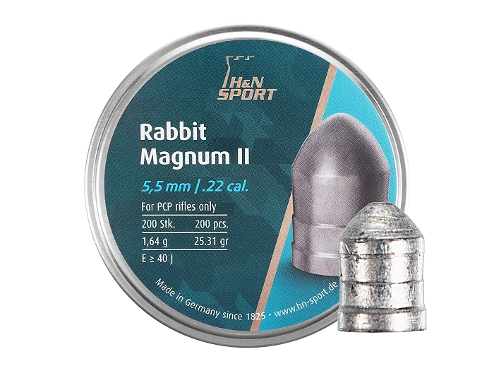 Diabolo-kogeltjes 5,5 mm H&N Rabbit Magnum II 200 halfrond (92255500003), afbeelding 1 van 8