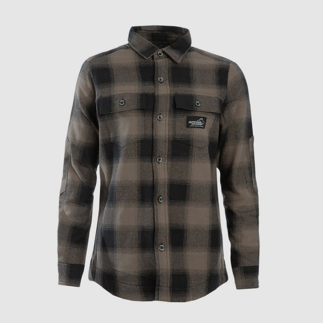 Arrak Outdoor Gefüttertes Flanellhemd Damen Braun/Schwarz 4XL