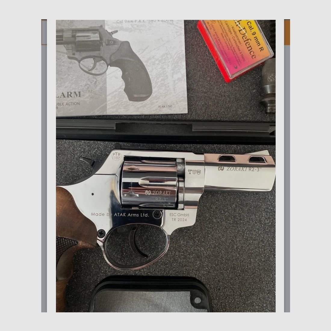 Zoraki R2 3“ 9mm R.K. Chrom mit Echtholz Griffschalen Neu
