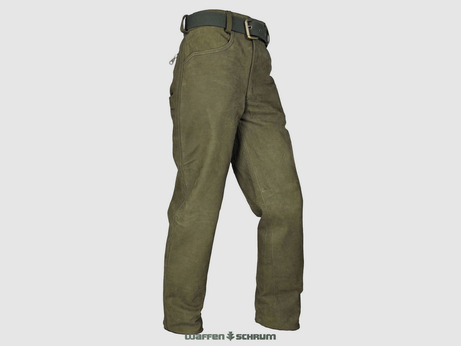Hubertus Lederhose Schmalreh  Oliv