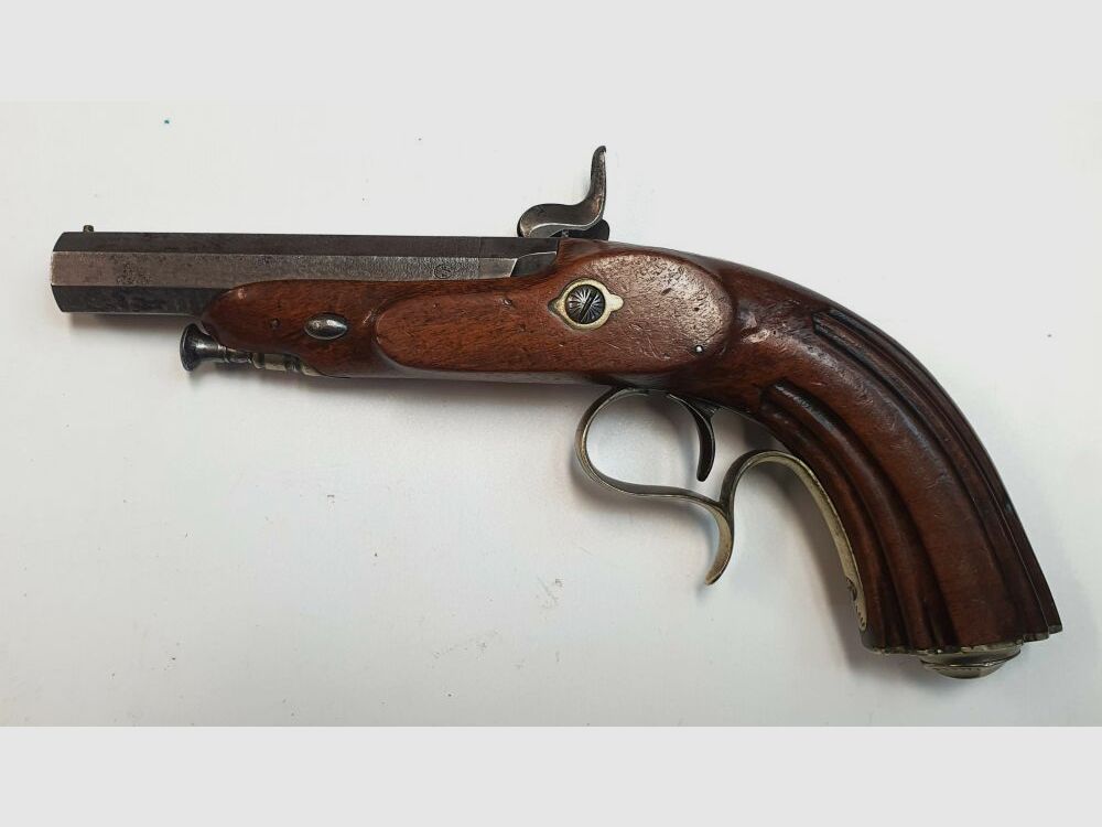 Pistola a percussione sconosciuta Liège, pistola da tiro - .62 polvere nera