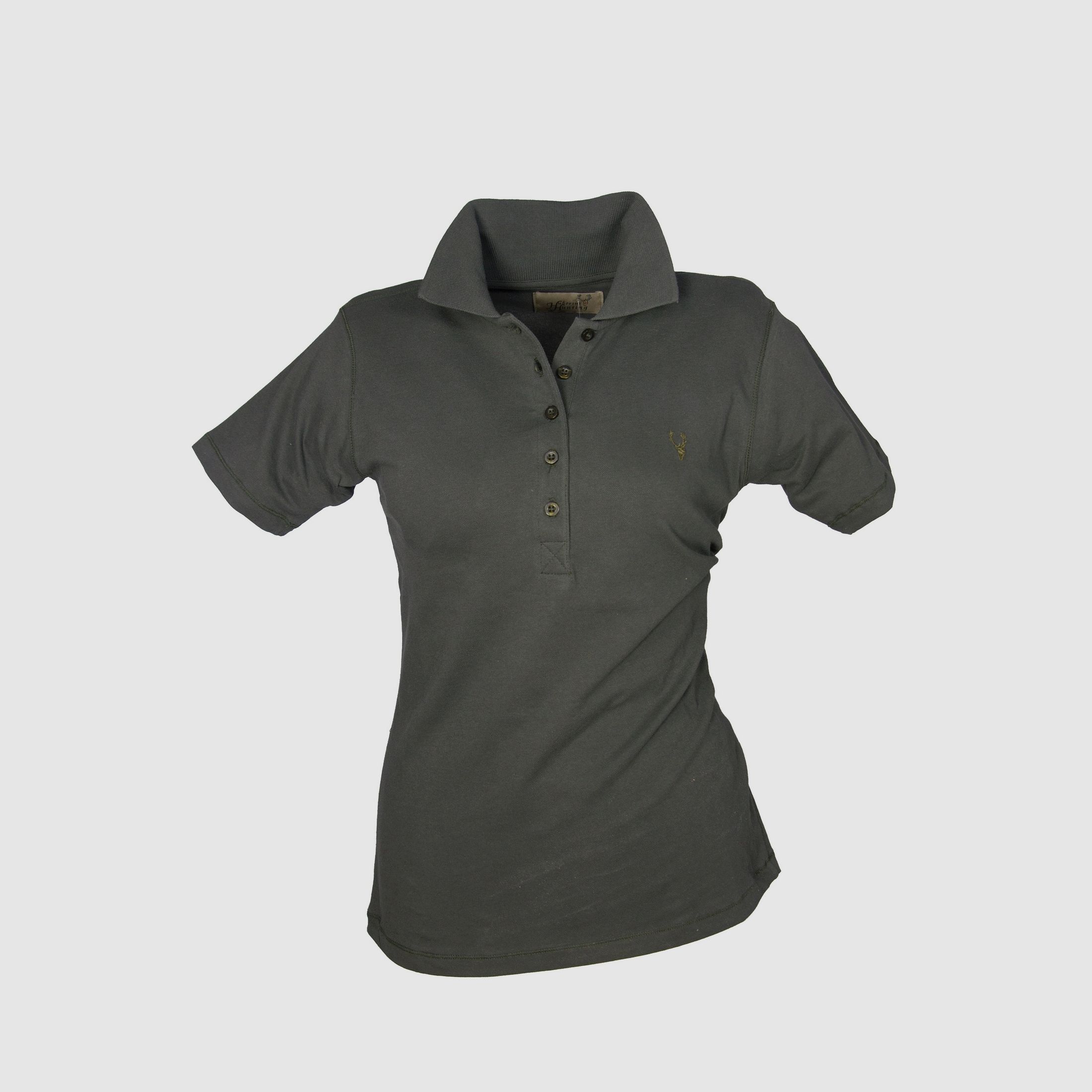 Hubertus Damen Piquet Shirt dkl.-oliv 1/4 Arm