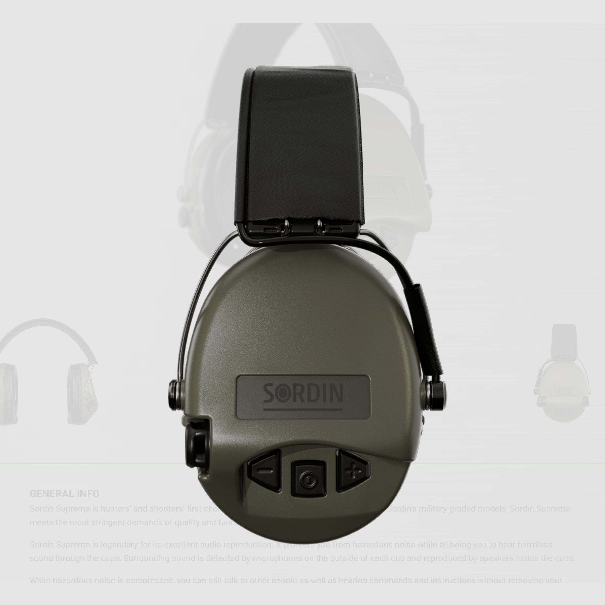 Sordin 75302-S Electronic Hearing Protection Supreme Pro Headband in Green