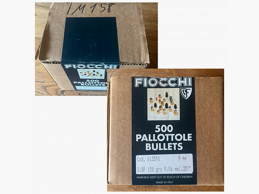 .375 .38 Geschosse WiLa original verpackt Fiocchi bullets