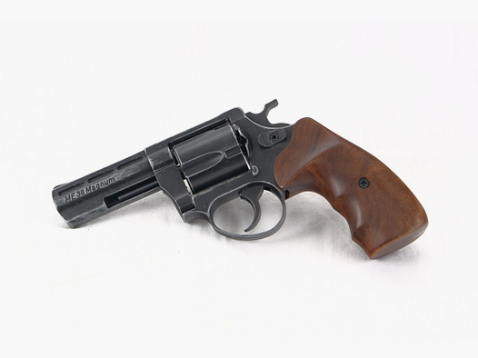 Verkaufe einen neuwertigen Schreckschuss Revolver ME 38 Magnum im Antik Look mit Holzgriffschalen